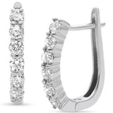 <span style="color:purple">SPECIAL!</span> .96ct G SI 14K White Gold Diamond J Hoop Earrings