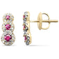 .45ct G SI 14K Yellow Gold Diamond & Garnet Gemstone Earrings