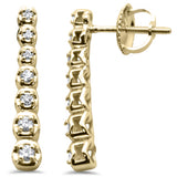 <span style="color:purple">SPECIAL!</span> .21ct G SI 14K Yellow Gold Diamond Graduated Stones Drop Earrings