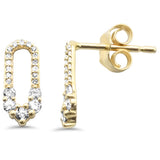 .26ct G SI 14K Yellow Gold Diamond Paper Clip Drop Earrings