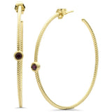 .21ct G SI 14K Yellow Gold Ruby Gemstones Hoop Earrings