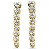 .36ct G SI 14K Yellow Gold Diamond Heart Shapes Drop Earrings