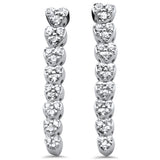 .34ct G SI 14K White Gold Diamond Heart Shapes Drop Earrings