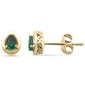 .28ct G SI 14K Yellow Gold Pear Shape Emerald Gemstones Earrings