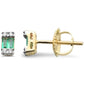 .16ct G SI 14K Yellow Gold Diamond & Emerald Gemstones Earrings