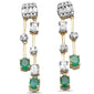 <span style="color:purple">SPECIAL!</span> 1.34ct G SI 14K Yellow Gold Diamond & Emerald Gemstones Dangling Earrings