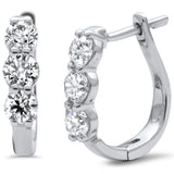 1.14ct G SI 14K White Gold Diamond Hoop Earrings