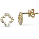 .16ct G SI 14K Yellow Gold Diamond Flower Earrings