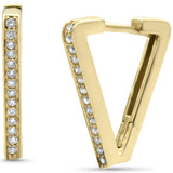 .16ct G SI 14K Yellow Gold Diamond Triangle Shape Geometric Earrings