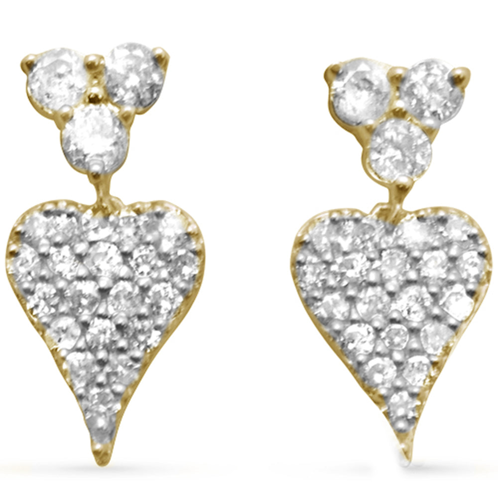 <span style="color:purple">SPECIAL!</span> .35ct G SI 14K Yellow Gold Diamond Heart Dangling Earrings
