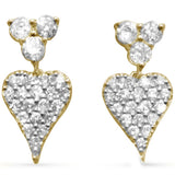 <span style="color:purple">SPECIAL!</span> .35ct G SI 14K Yellow Gold Diamond Heart Dangling Earrings