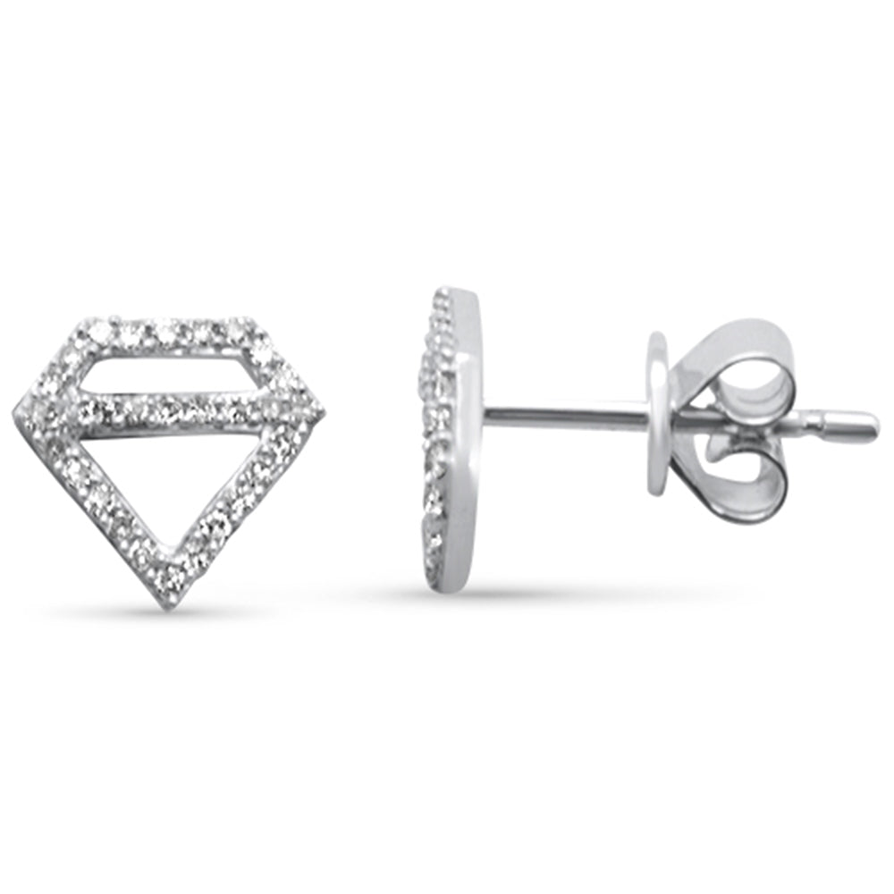 .16ct G SI 14K White Gold Diamond Heart Shape Earrings