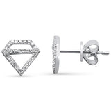 .16ct G SI 14K White Gold Diamond Heart Shape Earrings