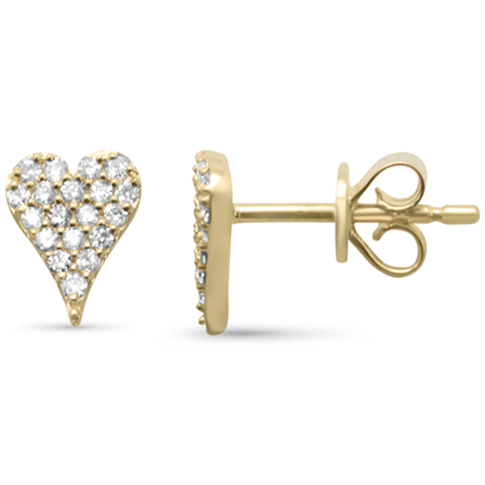 .23ct G SI 14K Yellow Gold Diamond Heart Shape Earrings