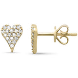 .23ct G SI 14K Yellow Gold Diamond Heart Shape Earrings