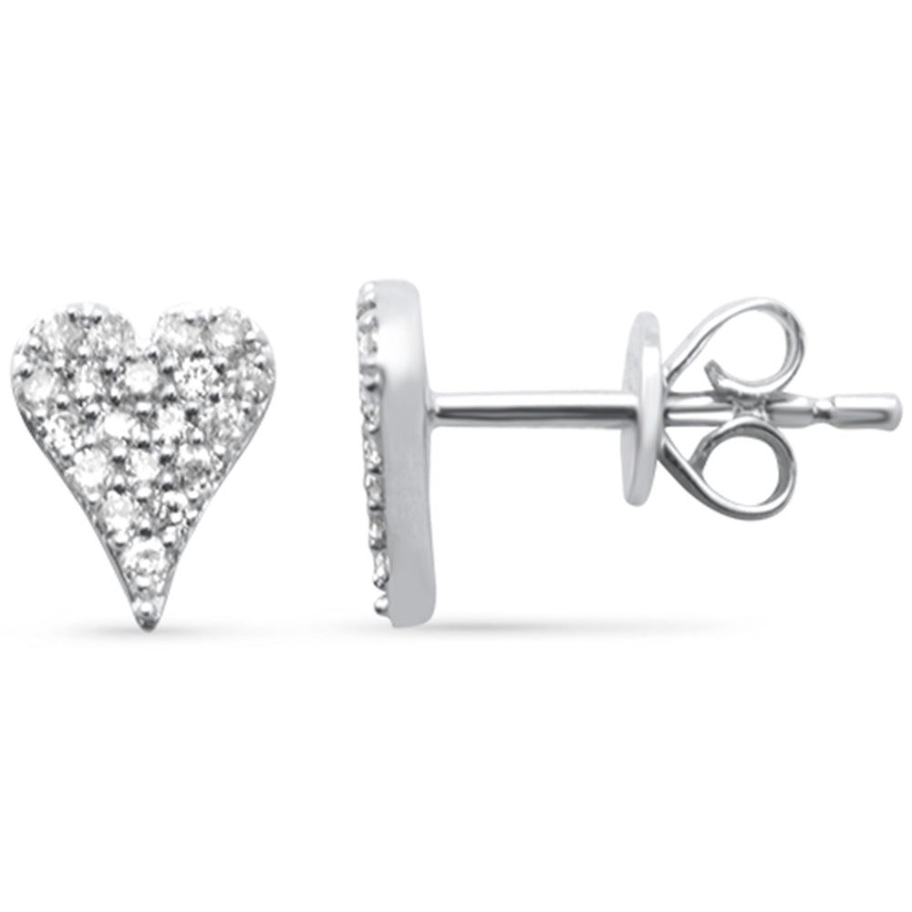 .22ct G SI 14K White Gold Diamond Heart Shape Earrings