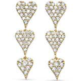 .54ct G SI 14K Yellow Gold Diamond Heart Shape Dangling Earrings