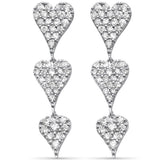 <span style="color:purple">SPECIAL!</span> .54ct G SI 14K White Gold Diamond Heart Shape Dangling Earrings