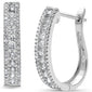 <span style="color:purple">SPECIAL!</span> .73ct G SI 14K White Gold Round Diamond J Hoop Earrings