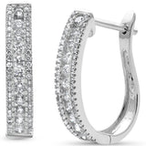 <span style="color:purple">SPECIAL!</span> .73ct G SI 14K White Gold Round Diamond J Hoop Earrings