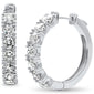 <span style="color:purple">SPECIAL!</span>3.50ct G SI 14K White Gold Round Diamond Hoop Earrings