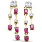 <span style="color:purple">SPECIAL!</span> 1.93ct G SI 14K Yellow Gold Diamond & Ruby Gemstones Drop Earrings