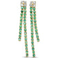 <span style="color:purple">SPECIAL!</span>1.00ct G SI 14K Yellow Gold Diamond & Emerald Gemstones Drop Earrings