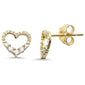.23ct G SI 14K Yellow Gold Diamond Heart Shape Stud Earrings