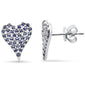 .52ct G SI 14K White Gold Blue Sapphire Heart Earrings