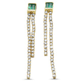 <span style="color:purple">¡ESPECIAL!</span> Pendientes colgantes de oro amarillo de 14 quilates con diamantes y esmeraldas, 1,48 ct G SI