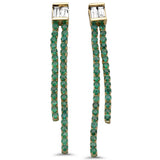 1.38ct G SI 14K Yellow Gold Diamond & Emerald Gemstones Drop Earrings