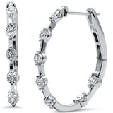 <span style="color:purple">SPECIAL!</span> .09ct G SI 14K White Gold Diamond Hoop Earrings