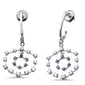 <span style="color:purple">SPECIAL!</span> 1.01ct G SI 14K White Gold Diamond & Blue Sapphire Gemstones Drop Earrings