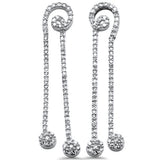 <span style="color:purple">SPECIAL!</span>.73ct G SI 14K White Gold Diamond Drop Dangle Earrings