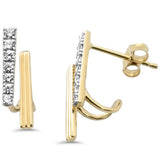 .25ct G SI 14K Yellow Gold Diamond Double Line Earrings