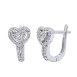 <span>DIAMOND CLOSEOUT! </span>.65ct 14K White Gold Diamond Heart Shaped J Hoop Earrings