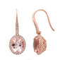3.41CT F VS Morganite & Diamond Drop Dangle Halo Style 14kt Rose gold Earrings