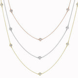 "Diamond By the Yard" Available 3 Colors .925 Sterling Silver Pendant Necklace