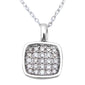 .15ct Princess Shaped Diamond Pendant Necklace 14kt White Gold 18" Chain