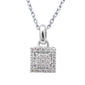 <span style="color:purple">SPECIAL!</span> .14cts Diamond Princess cut Pendant Necklace 14kt White gold