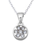 <span style="color:purple">SPECIAL!</span>.25ct Round Diamond Pendant Necklace 14kt White Gold 18" Chain