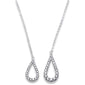 <span style="color:purple">SPECIAL!</span> .26ct F SI1 14k White Gold Trendy Tear Drop Diamond Pendant Necklace 17"
