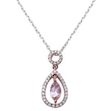 <span>¡LIQUIDACIÓN DE GEMAS! </span>  Colgante de oro rosa de 14k con diamante redondo F SI de .17cts SIN CADENA