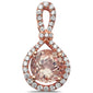 <span>GEMSTONE CLOSEOUT! </span> 1.46cts Round  Morganite Gemstone & Diamond 14k Rose Gold Pendant