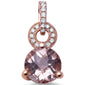 <span>GEMSTONE CLOSEOUT </span>! 1.97cts Round  Morganite Gemstone & Diamond 14k Rose Gold Pendant