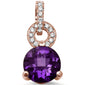 <span>GEMSTONE CLOSEOUT </span>! 1.93ct 14K Rose Gold Amethyst & Diamond Pendant