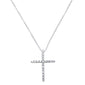 <span style="color:purple">SPECIAL!</span> .13ct G SI 14kt White Gold Cross Diamond Cross Pendant 18" Long Chain