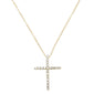 <span style="color:purple">SPECIAL!</span> .13ct G SI 14kt Yellow Gold Cross Diamond Cross Pendant 18" Long Chain
