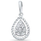 .19ct G SI 14kt White Gold Diamond Pear Shaped Pendant .62" Long