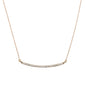 .15ct G SI 14kt Rose Gold Bar Diamond Pendant Necklace 18" Long